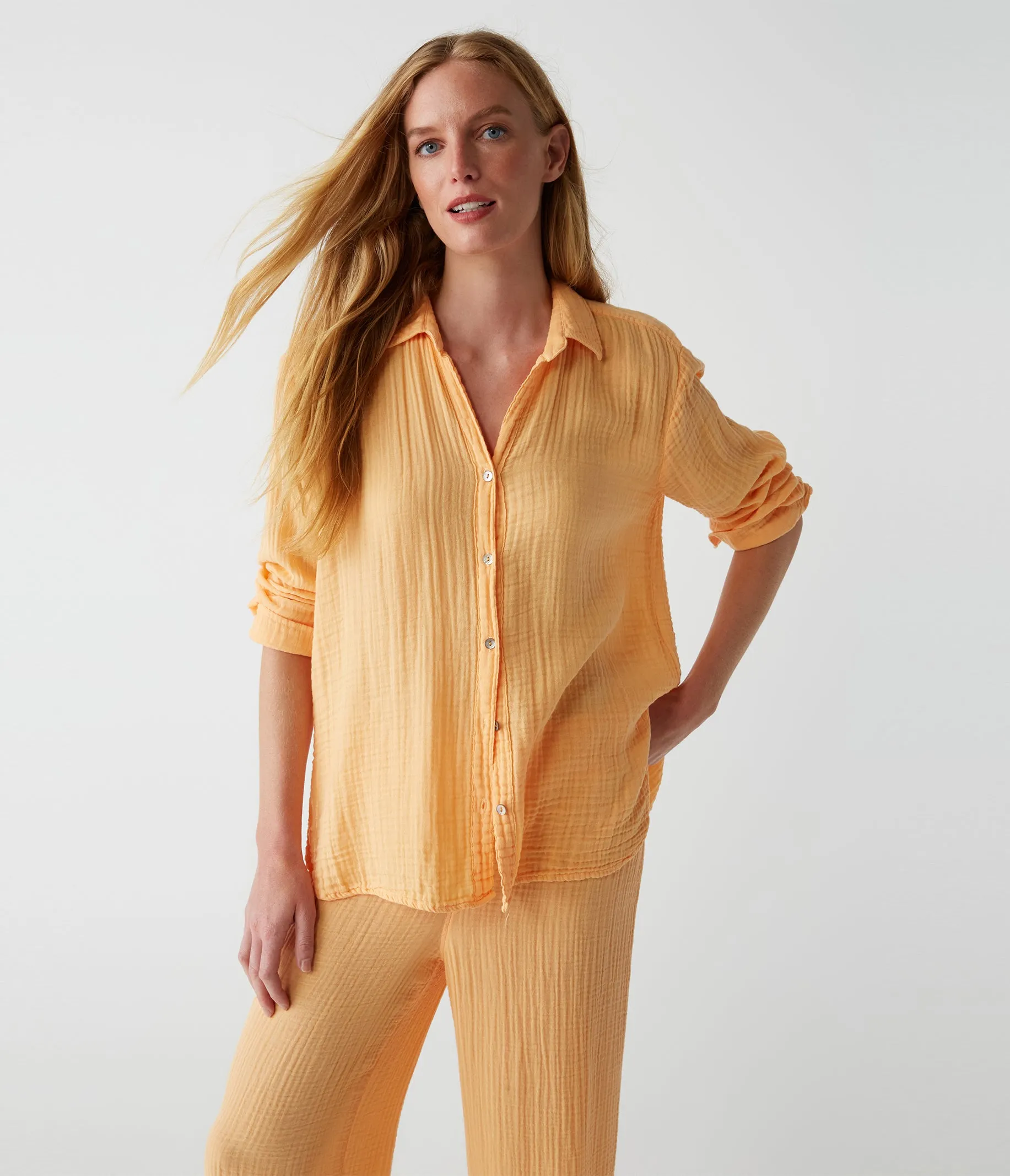 Leo Gauze Button Down Shirt