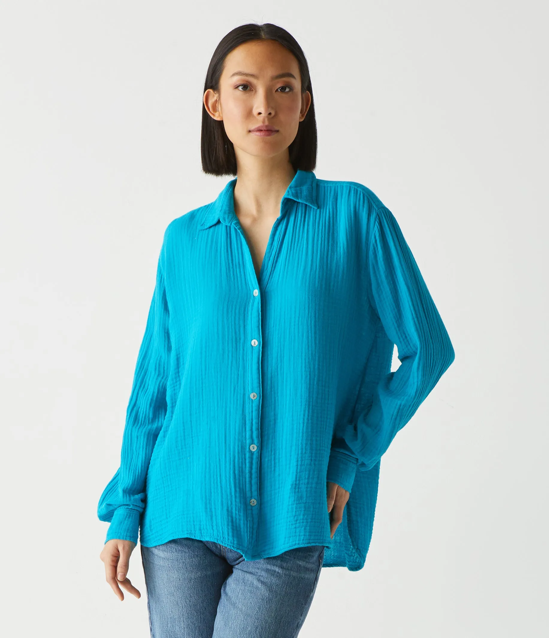 Leo Gauze Button Down Shirt